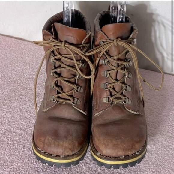 Vintage Scats Matterhorn Brown Leather Lace Up Hiking Mountaineering Boots 8 - Picture 2 of 15